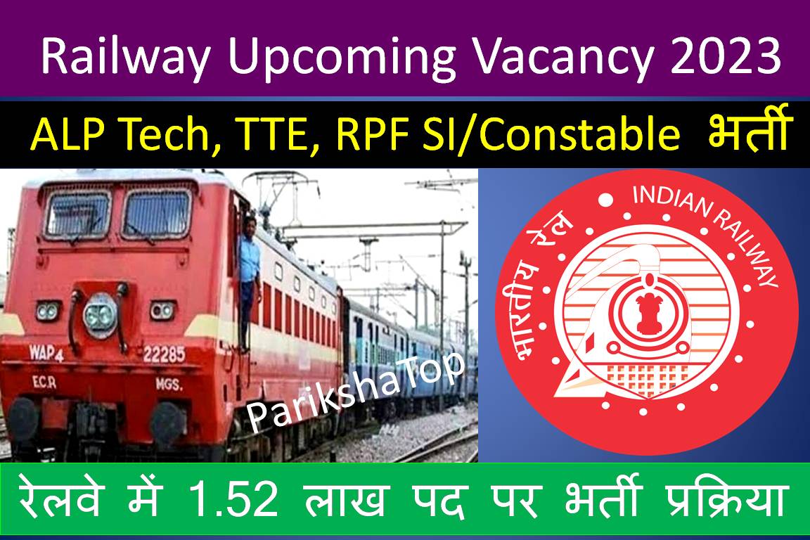 Railway Vacancy रेलवे में ALP Tech, TTE, RPF SI/Constable के लिए 1.52